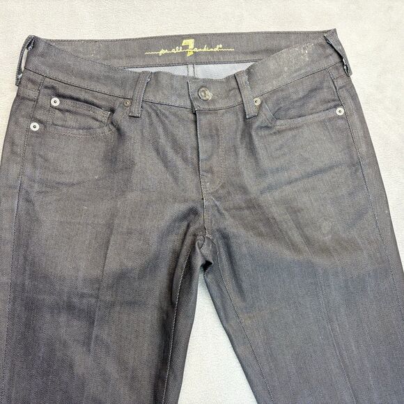 7 For All Mankind Womens Jeans Size 28 Straight Stretch Rhinestone Pockets - Picture 2 of 10